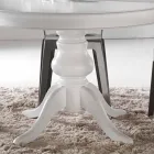 Tavolo da pranzo tondo classico in legno massello Oliva Viadurini