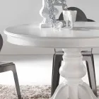 Tavolo da pranzo tondo classico in legno massello Oliva Viadurini