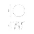 Tavolo da pranzo tondo con top in vetro Adamo, design moderno Viadurini