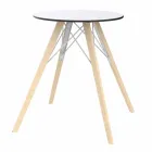 Tavolo da Pranzo Tondo in Legno e Piano in Hpl, 4 Pezzi - Faz Wood by Vondom Viadurini