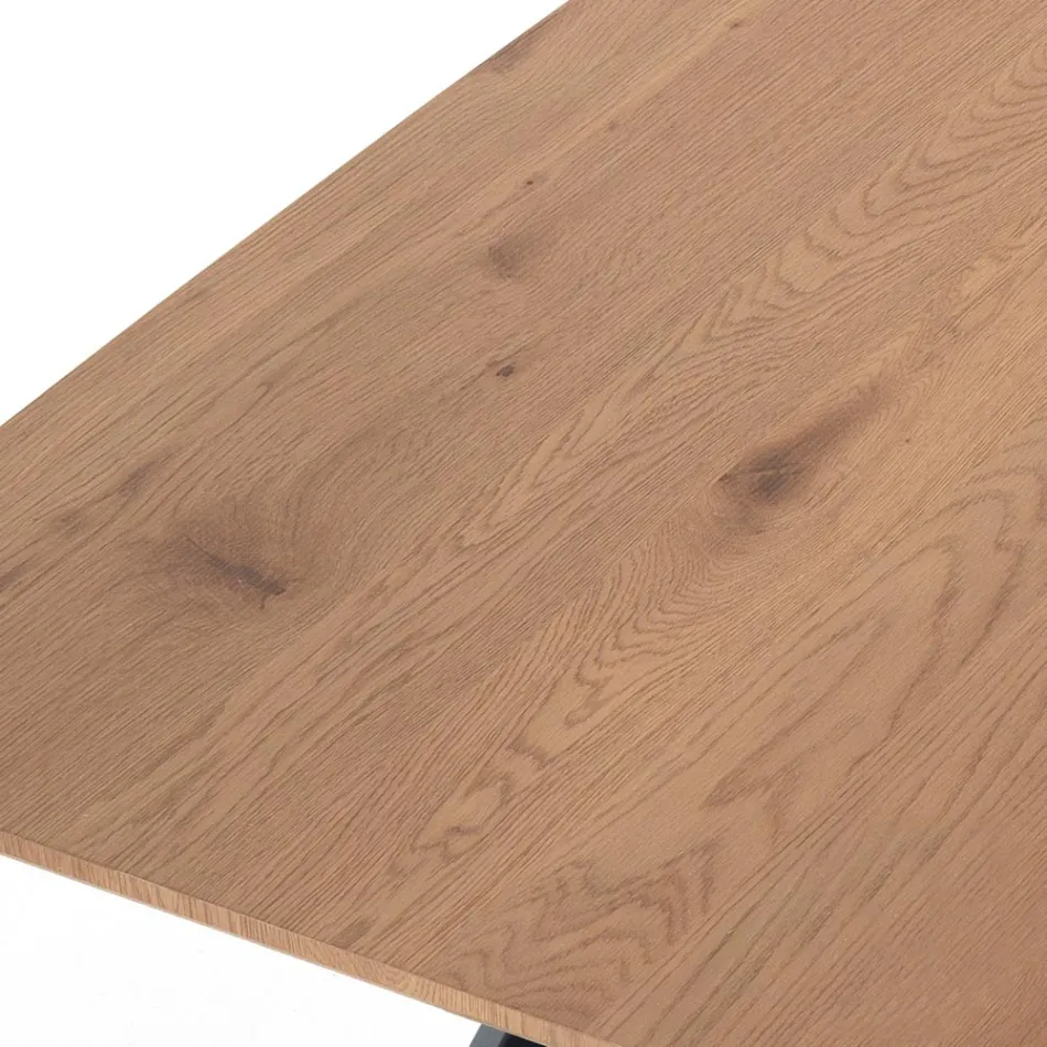 Tavolo da Salotto con Gambe in Acciaio e Piano in MDF - Terullio Viadurini
