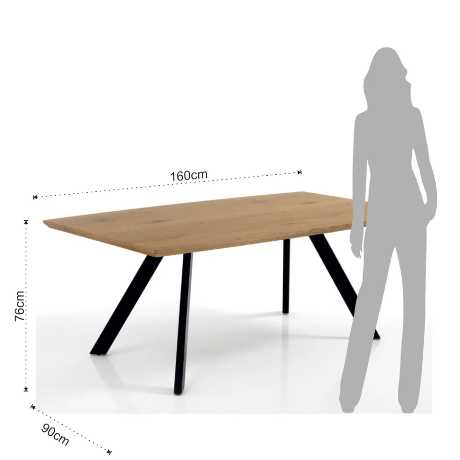 Tavolo da Salotto con Gambe in Acciaio e Piano in MDF - Terullio Viadurini
