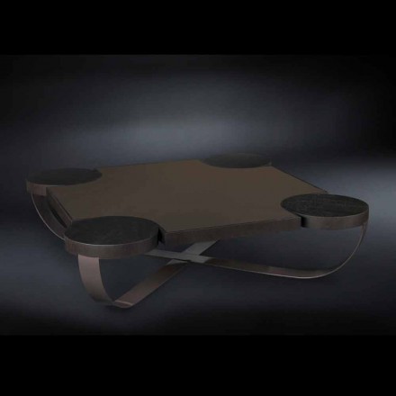 Tavolo da salotto di design in rovere moka Drummond  Viadurini