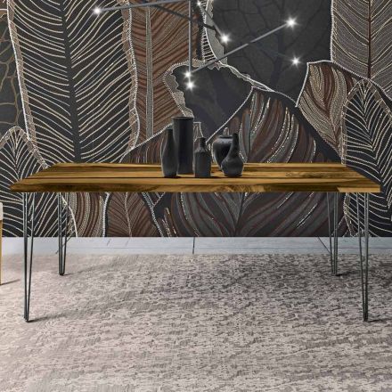 Tavolo da Salotto in Rovere e Resina Epossidica Colorata Made in Italy - Magnus Viadurini