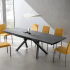 Tavolo da Soggiorno Allungabile a 260 o 300 cm in Metallo e HPL - Borgo Viadurini