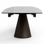 Tavolo da Soggiorno Allungabile con Piano a Botte in Ceramica Made in Italy - Occhiali Viadurini