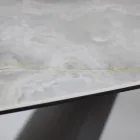 Tavolo da Soggiorno Allungabile con Piano a Botte in Ceramica Made in Italy - Occhiali Viadurini