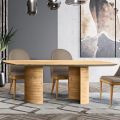 Tavolo da Soggiorno con Piano e Basamento in Legno Made in Italy - Asta 