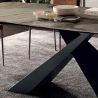 Tavolo da Soggiorno Fisso con Piano in Ceramica Realizzato in Italia - Ferie Viadurini