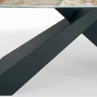 Tavolo da Soggiorno Fisso con Piano in Ceramica Realizzato in Italia - Ferie Viadurini