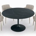Tavolo da Soggiorno Rotondo Fisso in Laminato e Alluminio Made in Italy - Dollars 
