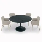 Tavolo da Soggiorno Rotondo Fisso in Laminato e Alluminio Made in Italy - Dollars  Viadurini