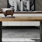 Tavolo da Zona Living Moderno in Legno Massello Made in Italy - Catrin Viadurini