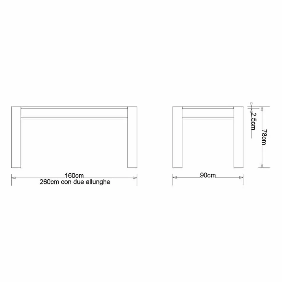 Tavolo design allungabile fino a 260cm in legno rovere canaletto Jacob Viadurini