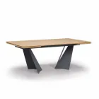 Tavolo Design Allungabile Fino a 294 cm in Legno e Metallo Made in Italy - Nuzzo Viadurini