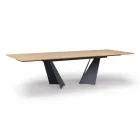 Tavolo Design Allungabile Fino a 294 cm in Legno e Metallo Made in Italy - Nuzzo Viadurini