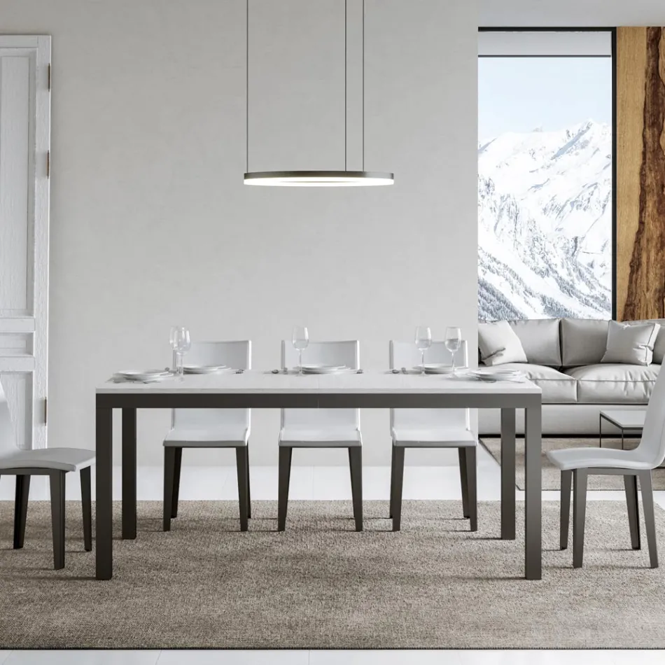 Tavolo Design con Piano in Legno Allungabile Fino a 440 cm Made in Italy - Foxy Viadurini
