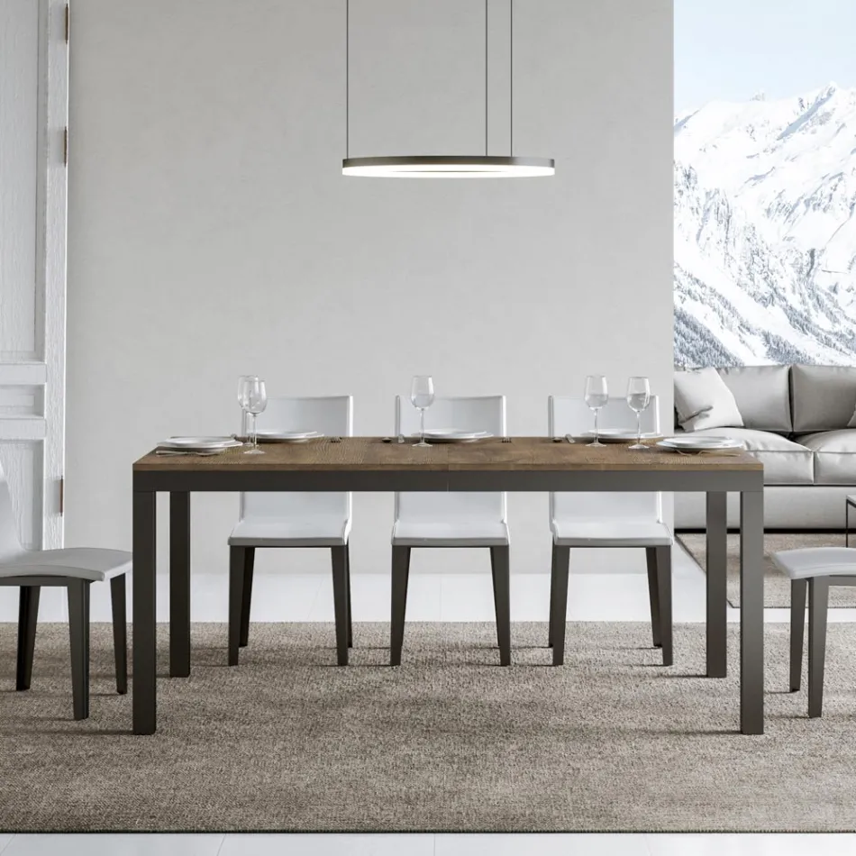 Tavolo Design con Piano in Legno Allungabile Fino a 440 cm Made in Italy - Foxy Viadurini