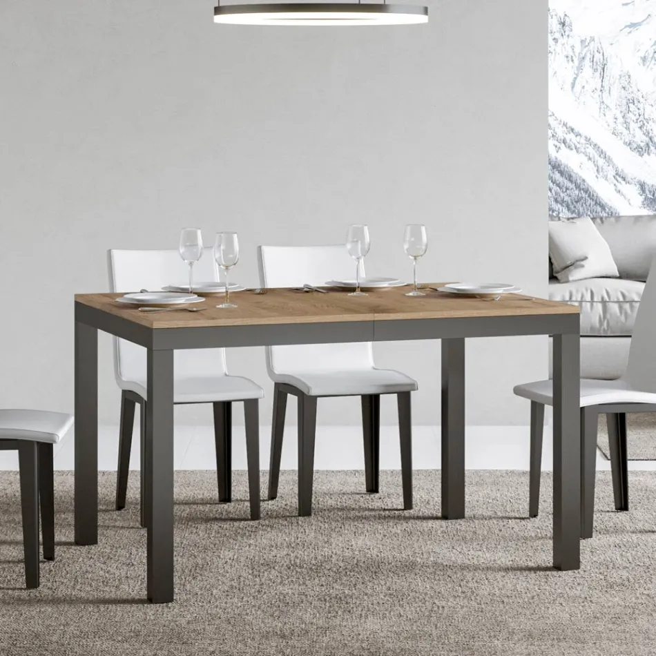 Tavolo Design con Piano in Legno Allungabile Fino a 440 cm Made in Italy - Foxy Viadurini