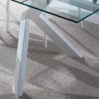 Tavolo di design allungabile in metallo e vetro temperato Mesa Viadurini