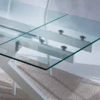 Tavolo di design allungabile in metallo e vetro temperato Mesa Viadurini