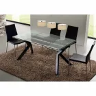 Tavolo di design allungabile in metallo e vetro temperato Mesa Viadurini