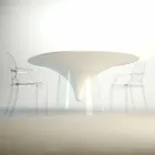 Tavolo di design con base in cristallo prodotto in Italia, Teggiano Viadurini