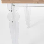 Tavolo di design in legno di abete e plexiglass made in Italy, Castro Viadurini