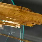 Tavolo di design in legno di briccola veneziana e vetro Venezia  Viadurini