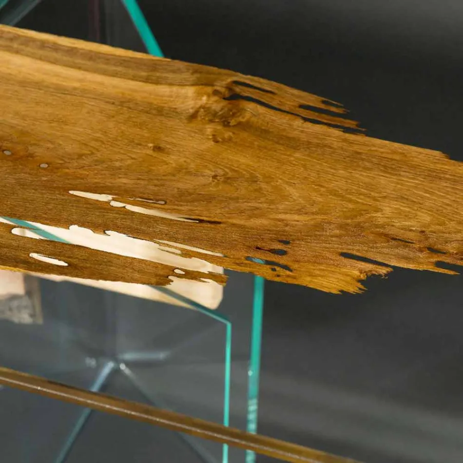 Tavolo di design in legno di briccola veneziana e vetro Venezia  Viadurini