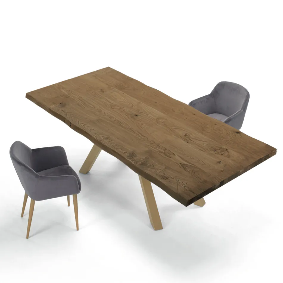 Tavolo di Design in Legno e Acciaio Fino a 12 Posti Made in Italy – Settimmio Viadurini