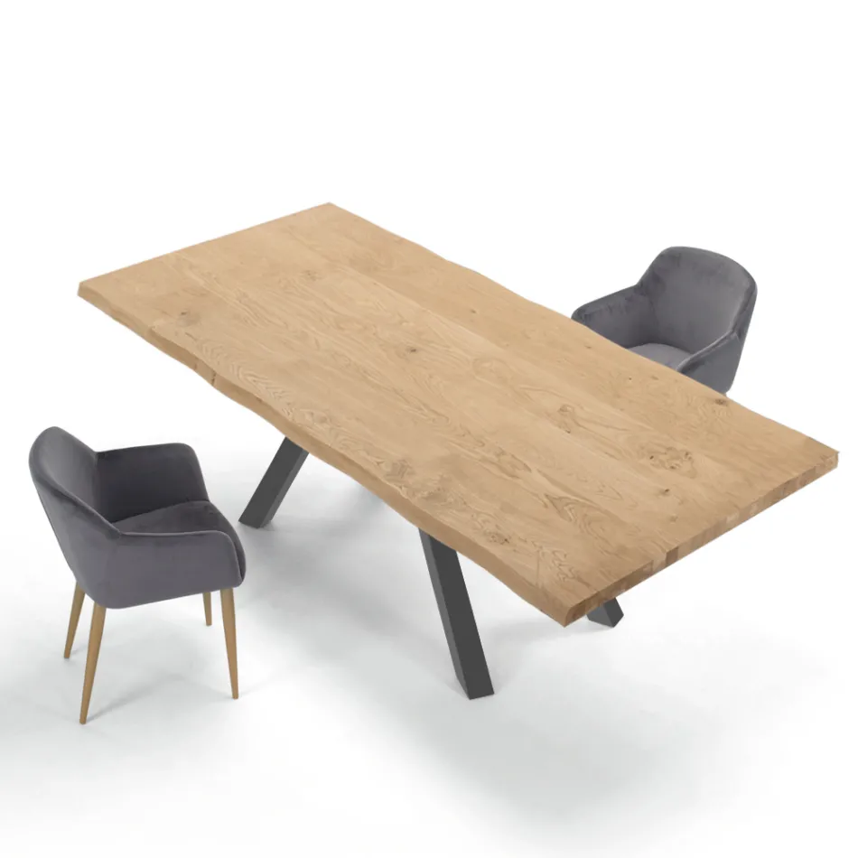 Tavolo di Design in Legno e Acciaio Fino a 12 Posti Made in Italy – Settimmio Viadurini