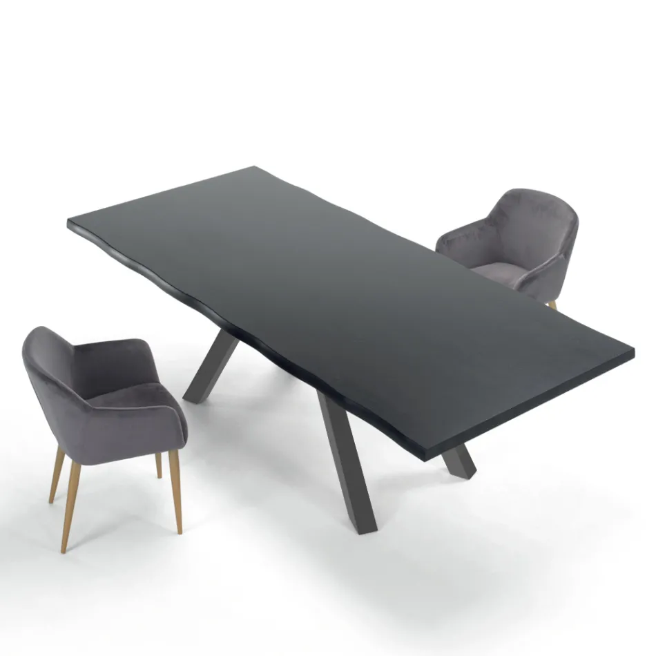 Tavolo di Design in Legno e Acciaio Fino a 12 Posti Made in Italy – Settimmio Viadurini