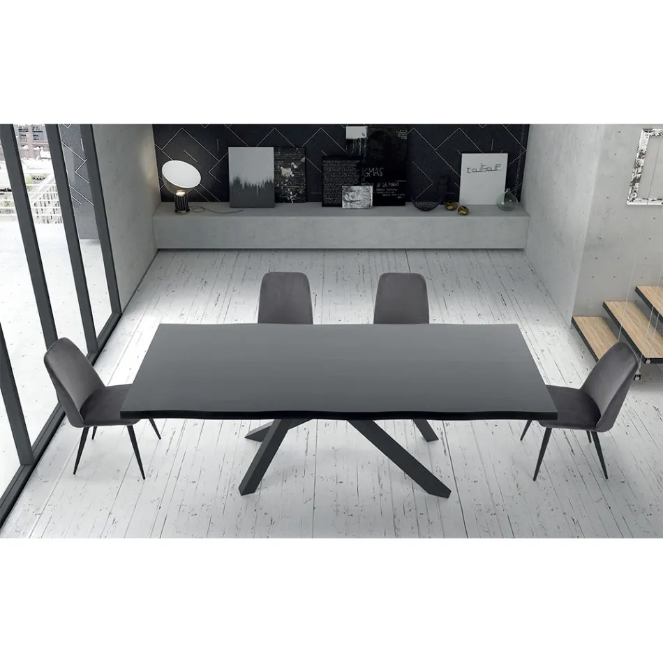 Tavolo di Design in Legno e Acciaio Fino a 12 Posti Made in Italy – Settimmio Viadurini