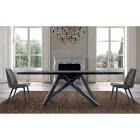 Tavolo di Design in Legno e Acciaio Fino a 12 Posti Made in Italy – Settimmio Viadurini