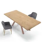 Tavolo di Design in Legno e Acciaio Fino a 12 Posti Made in Italy – Settimmio Viadurini