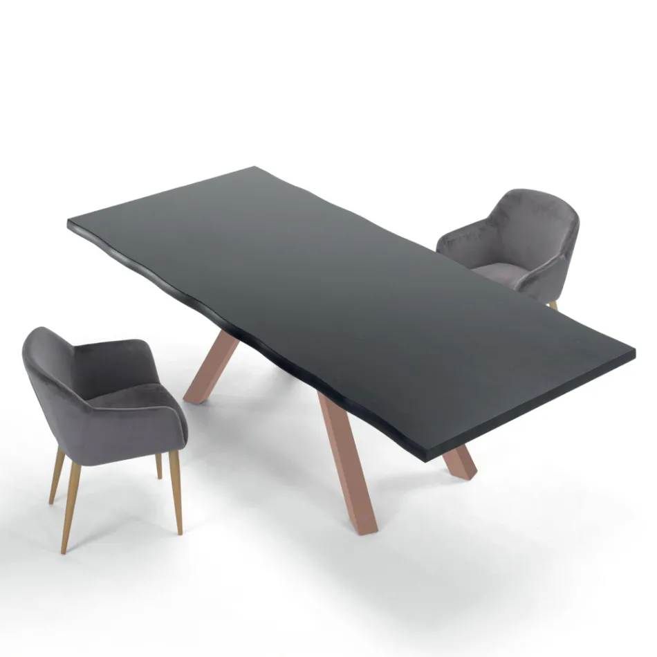 Tavolo di Design in Legno e Acciaio Fino a 12 Posti Made in Italy – Settimmio Viadurini