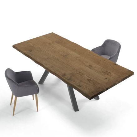 Tavolo di Design in Legno e Acciaio Fino a 12 Posti Made in Italy – Settimmio Viadurini