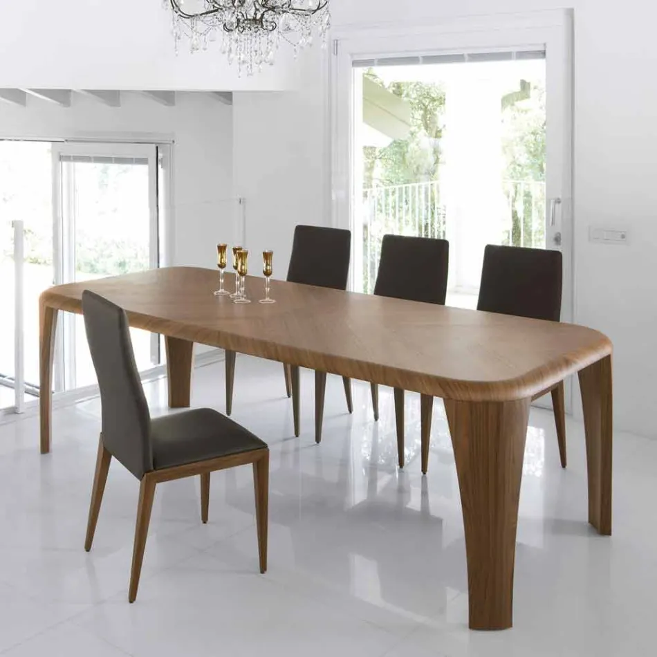 Tavolo di design moderno in legno fatto a mano in Italia Wood Viadurini