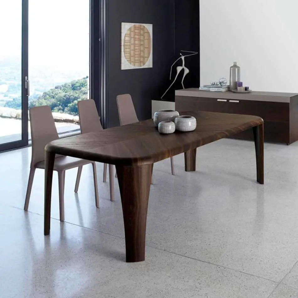 Tavolo di design moderno in legno fatto a mano in Italia Wood Viadurini