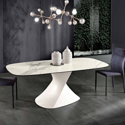 Tavolo di design moderno in vetroceramica prodotto in Italia, Clark Viadurini