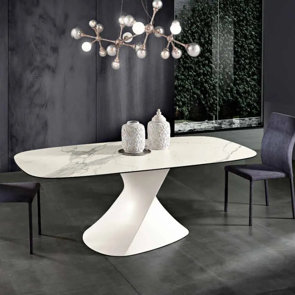 Tavolo di design moderno in vetroceramica prodotto in Italia, Clark Viadurini