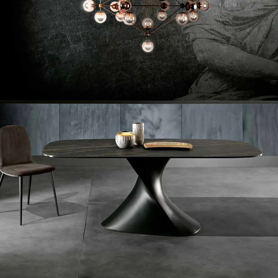 Tavolo di design moderno in vetroceramica prodotto in Italia, Clark Viadurini
