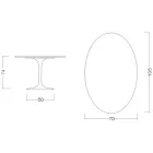 Tavolo Eero Saarinen H 74 con Piano Ovale in Marmo Calacatta Oro Made in Italy - Scarlet Viadurini