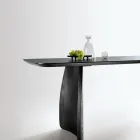 Tavolo Effetto Legno con Gambe Curve in Due Misure e Diverse Finiture - Argo Viadurini