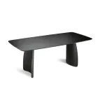 Tavolo Effetto Legno con Gambe Curve in Due Misure e Diverse Finiture - Argo Viadurini