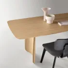 Tavolo Effetto Legno con Gambe Curve in Due Misure e Diverse Finiture - Argo Viadurini