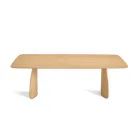 Tavolo Effetto Legno con Gambe Curve in Due Misure e Diverse Finiture - Argo Viadurini