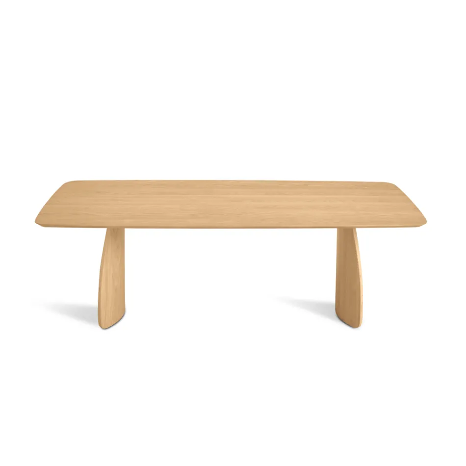 Tavolo Effetto Legno con Gambe Curve in Due Misure e Diverse Finiture - Argo Viadurini
