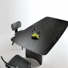Tavolo Effetto Legno con Gambe Curve in Due Misure e Diverse Finiture - Argo Viadurini